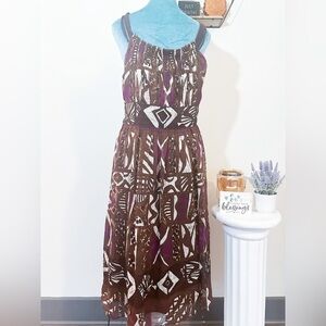Jones New York Geometric Print Dress, Vibrant Tribal Pattern, Size 14-Bold Style